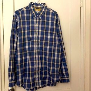 NWT club room blue plaid button down long sleeve